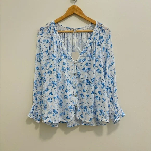 Rails Mariah Linen-Blend Floral Blouse - Picture 4 of 16